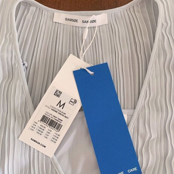 Samsoe Samsoe andine smoked elbow sleeve midi dress size M - Picture 7 of 9